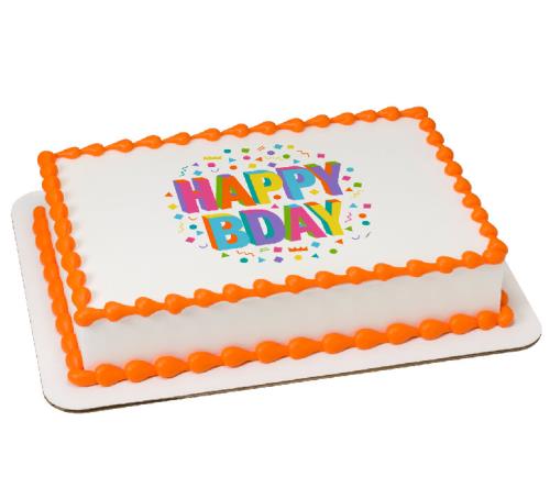 Happy Birthday Sheet Cake 25904 (Quarter Sheet to Full Sheet)
