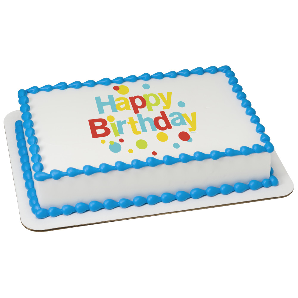 Very Happy Birthday Dots Sheet Cake 622 (Quarter Sheet to Full ...